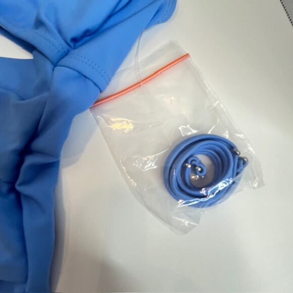 Kiki Rio NEW Blue Solid Knot Front One-piece Swimsuit Sz Small - Picture 6 of 16